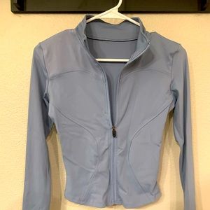 Pale blue athletic full zip up - XS